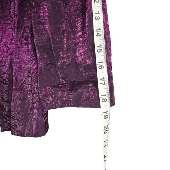 Alex Evenings Vintage Blazer Jacket Women 8 Purple Crinkled Cocktail Whimsygoth - Picture 12 of 15